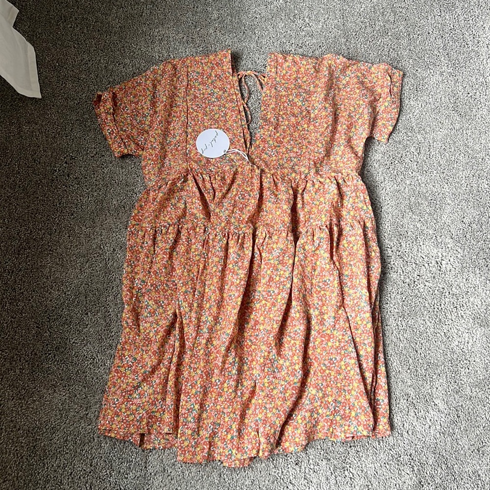 Petal & Pup Floral Orange Dress